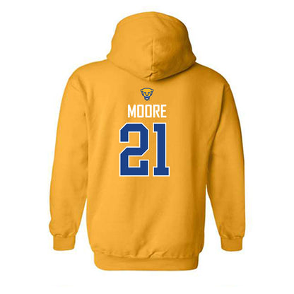 Pittsburgh - NCAA Men's Basketball : Macari Moore - Sports Shersey Hooded Sweatshirt-1