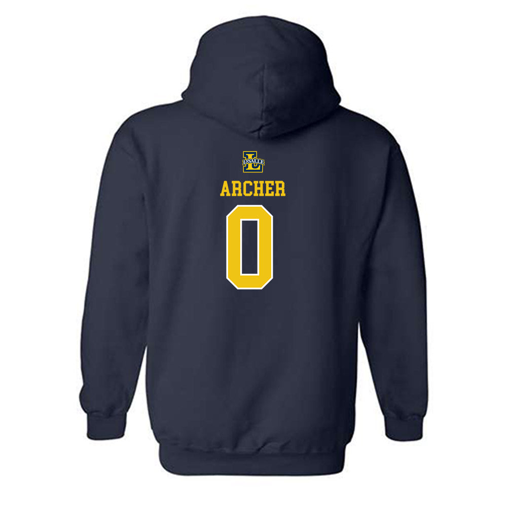 La Salle - NCAA Men's Basketball : Justin Archer - Sports Shersey Hooded Sweatshirt-1