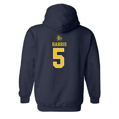 La Salle - NCAA Men's Basketball : Josiah Harris - Sports Shersey Hooded Sweatshirt-1