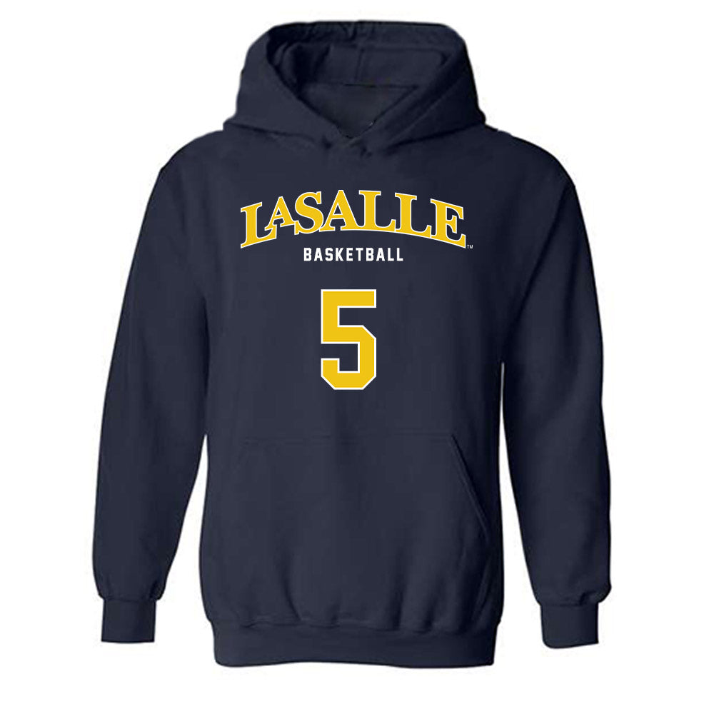 La Salle - NCAA Men's Basketball : Josiah Harris - Sports Shersey Hooded Sweatshirt-0