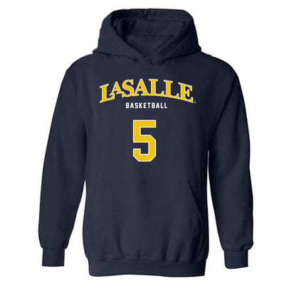 La Salle - NCAA Men's Basketball : Josiah Harris - Sports Shersey Hooded Sweatshirt-0