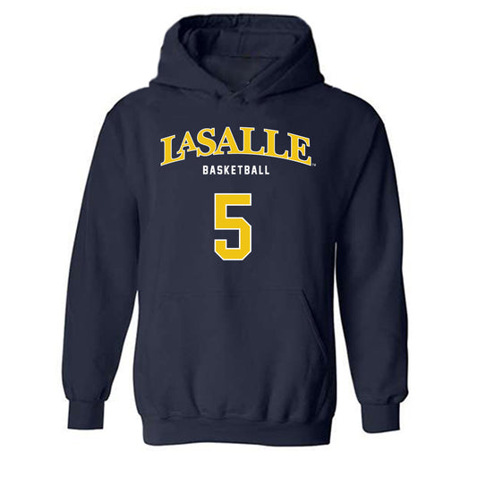 La Salle - NCAA Men's Basketball : Josiah Harris - Sports Shersey Hooded Sweatshirt-0