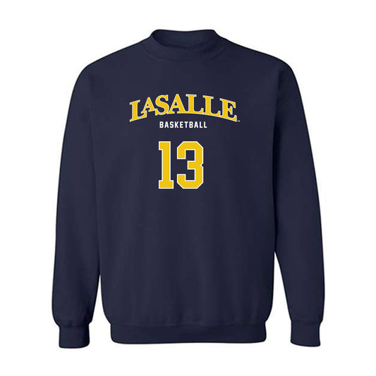 La Salle - NCAA Men's Basketball : Maximillian Lipacis - Sports Shersey Crewneck Sweatshirt-0