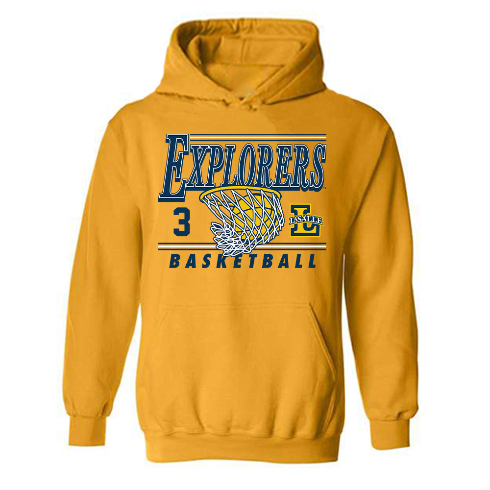 La Salle - NCAA Men's Basketball : Eric Acker - Generic Shersey Hooded Sweatshirt-0