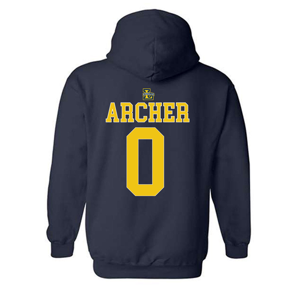 La Salle - NCAA Men's Basketball : Justin Archer - Generic Shersey Hooded Sweatshirt-1