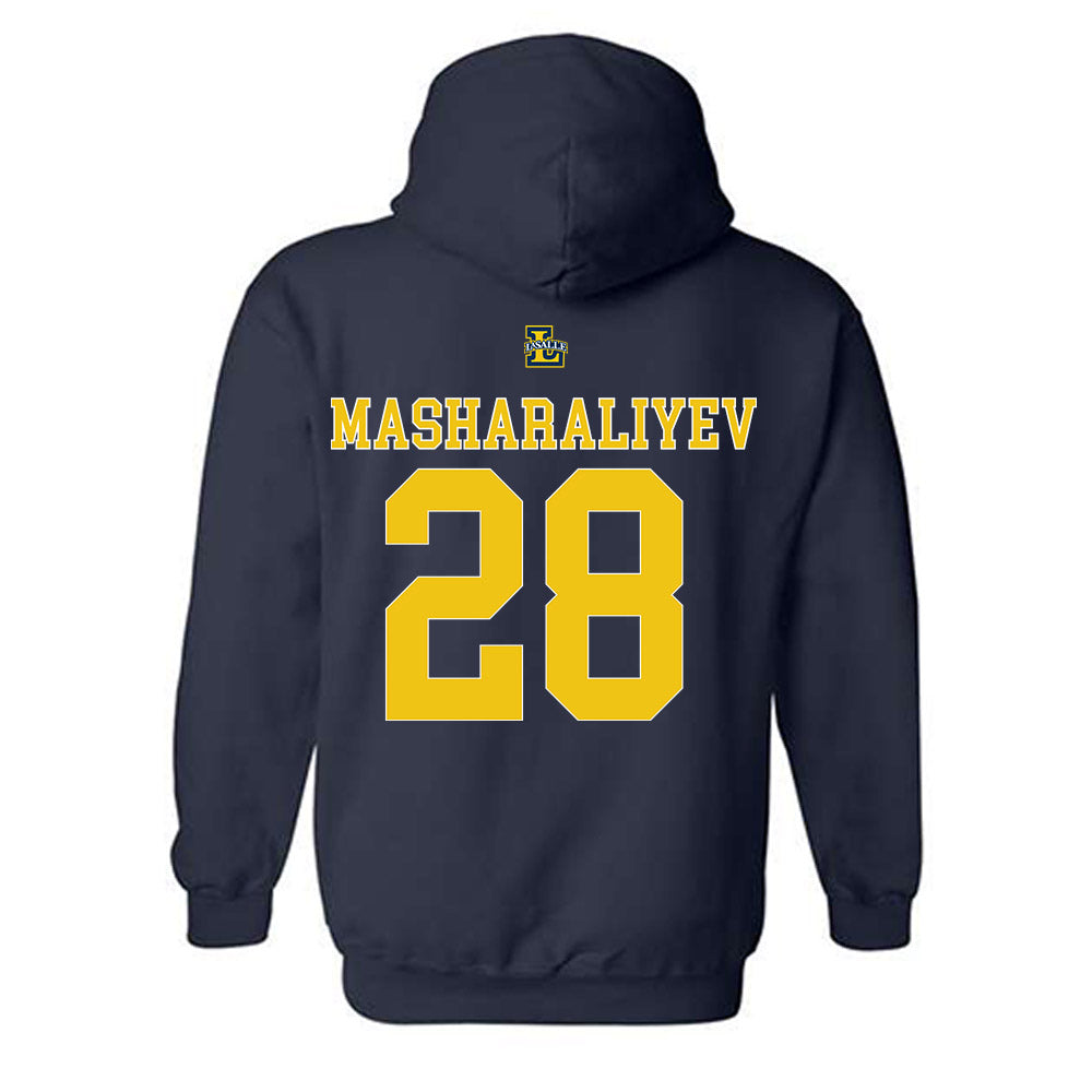 La Salle - NCAA Men's Basketball : Arlan Masharaliyev - Generic Shersey Hooded Sweatshirt-1
