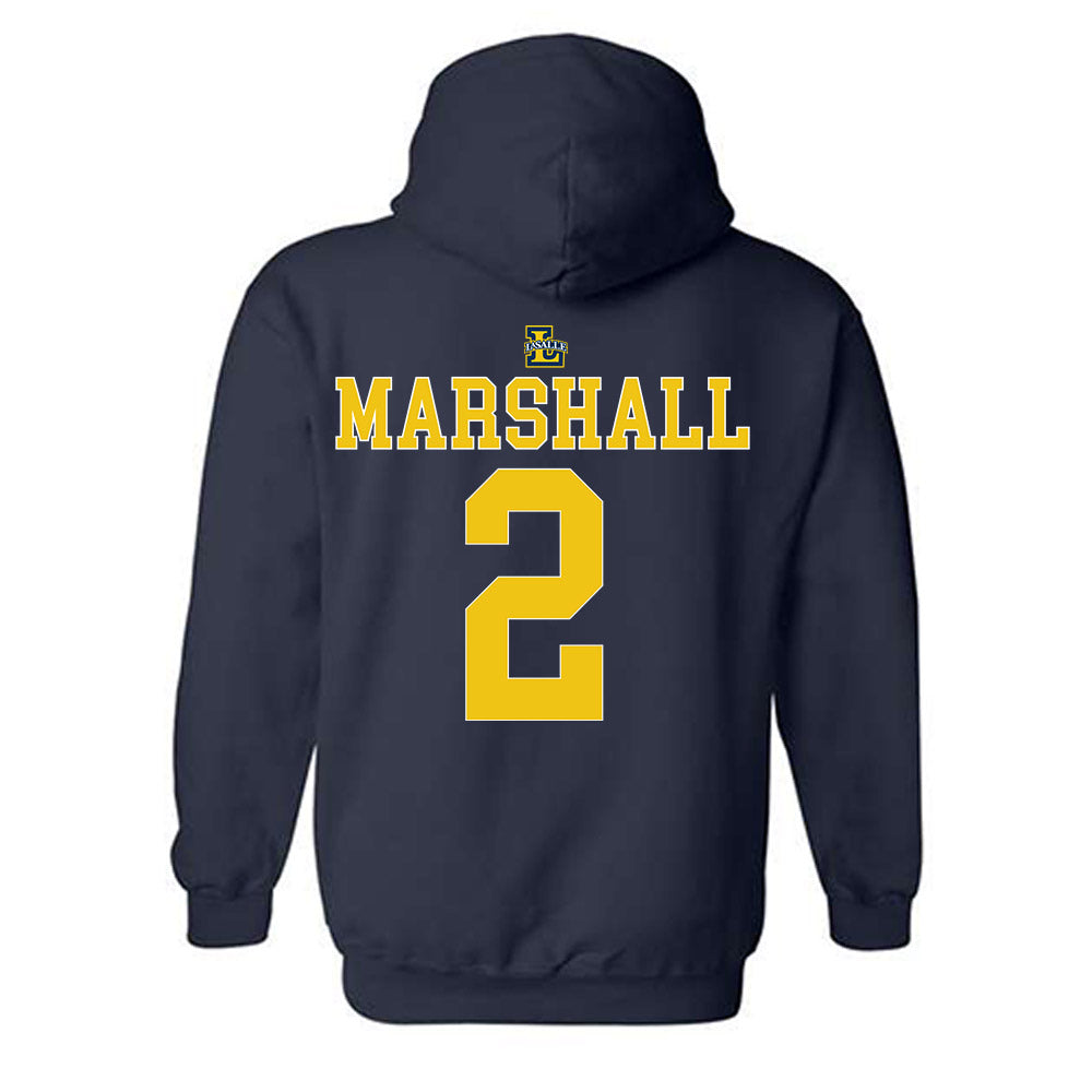 La Salle - NCAA Men's Basketball : Jaeden Marshall - Generic Shersey Hooded Sweatshirt-1