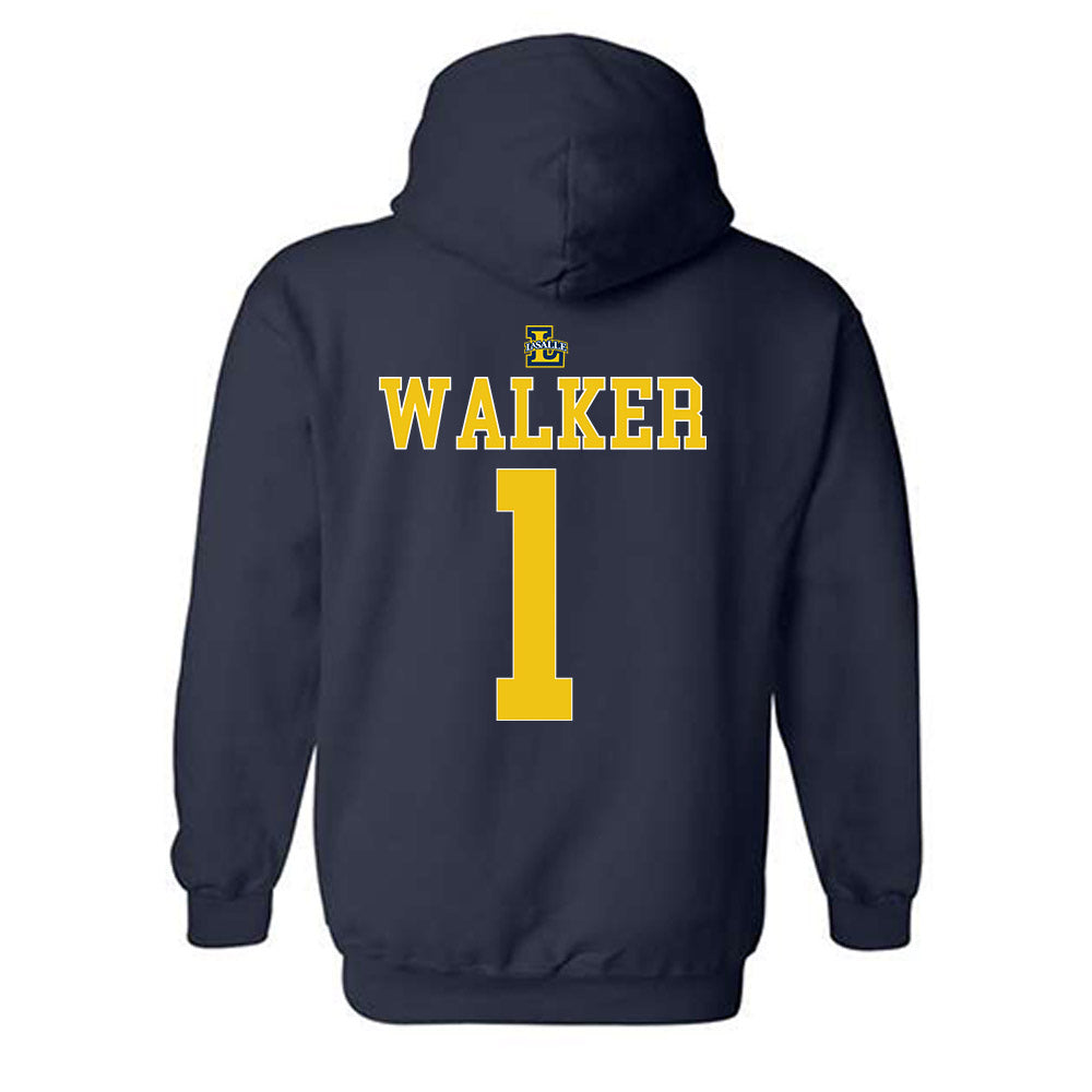 La Salle - NCAA Men's Basketball : Ashton Walker - Generic Shersey Hooded Sweatshirt-1