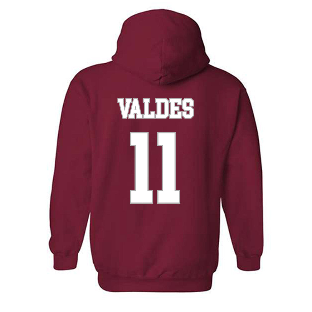 Troy - NCAA Men's Basketball : Victor Valdes - Shersey Hooded Sweatshirt-1