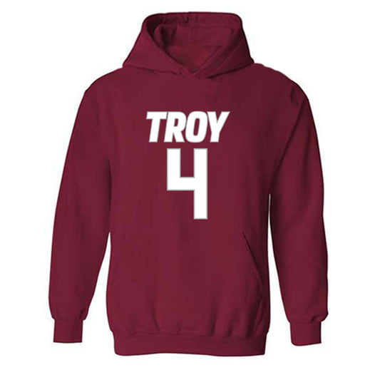 Troy - NCAA Men's Basketball : Emmanuel Clarton - Shersey Hooded Sweatshirt-0