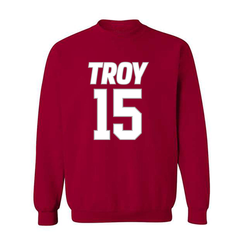 Troy - NCAA Women's Basketball : Jasmine Timmons - Shersey Crewneck Sweatshirt-0