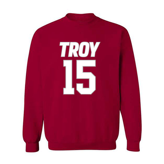 Troy - NCAA Women's Basketball : Jasmine Timmons - Shersey Crewneck Sweatshirt-0