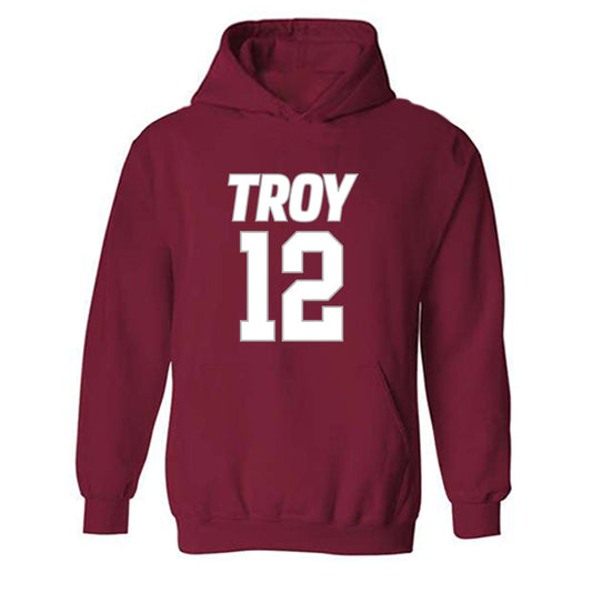 Troy - NCAA Women's Basketball : Maeva de la Fortuna Ngnawo Nguiensam - Shersey Hooded Sweatshirt-0