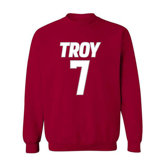 Troy - NCAA Men's Basketball : Javier Gilgeous-Glasgow - Shersey Crewneck Sweatshirt-0