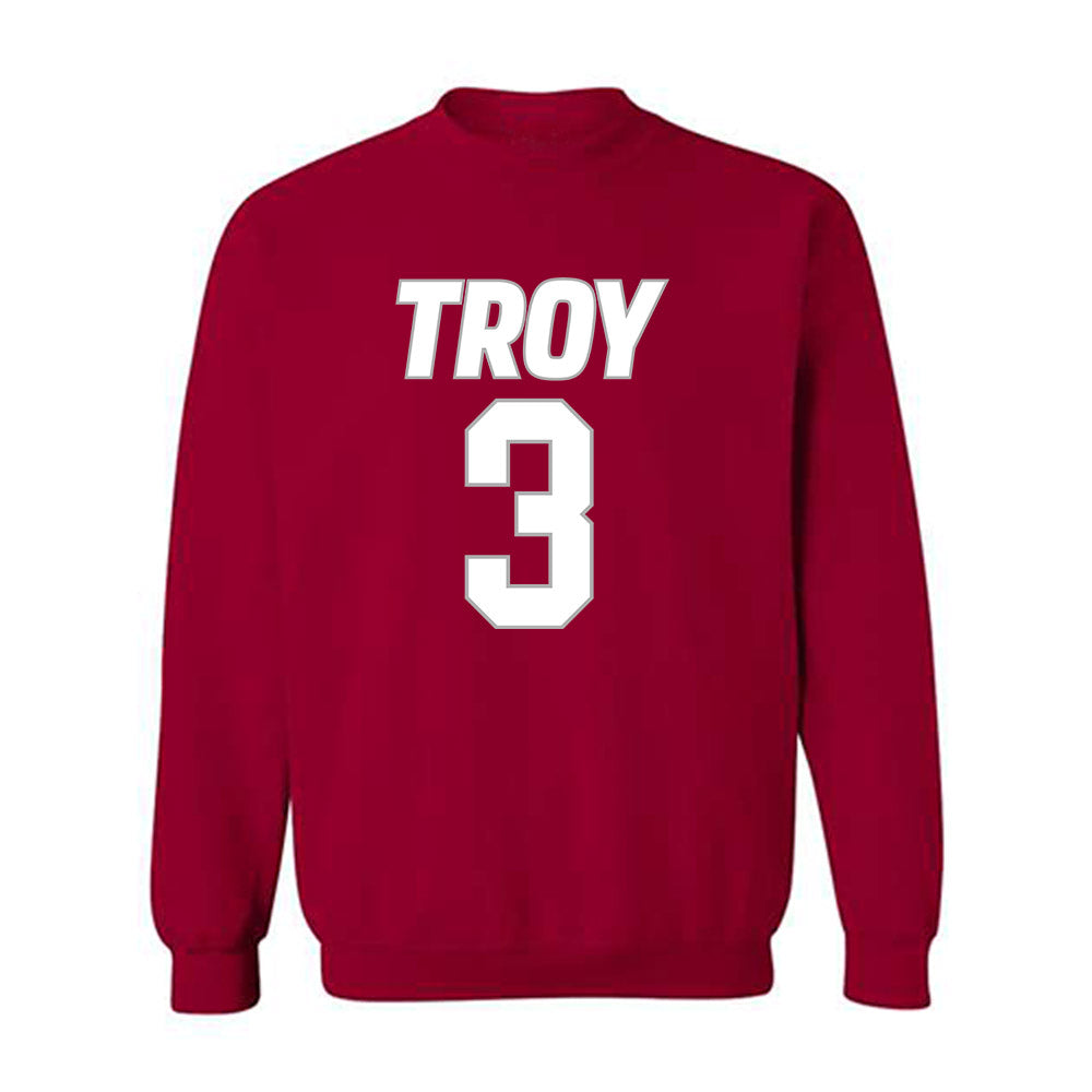 Troy - NCAA Women's Basketball : Emani Jenkins - Shersey Crewneck Sweatshirt-0