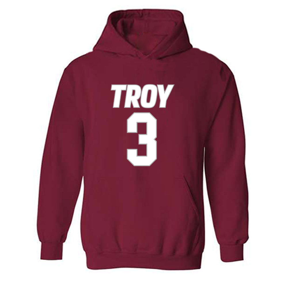 Troy - NCAA Women's Basketball : Emani Jenkins - Shersey Hooded Sweatshirt-0