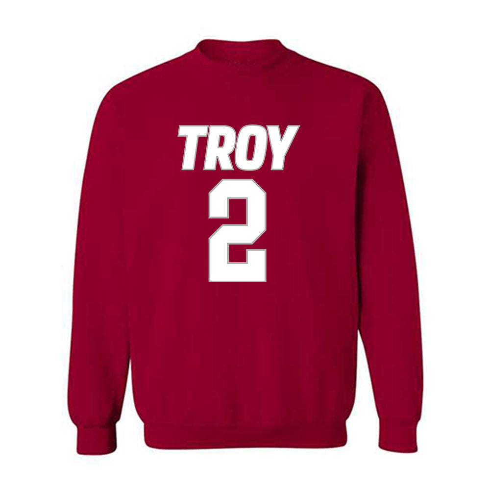 Troy - NCAA Men's Basketball : Cobi Campbell - Shersey Crewneck Sweatshirt-0