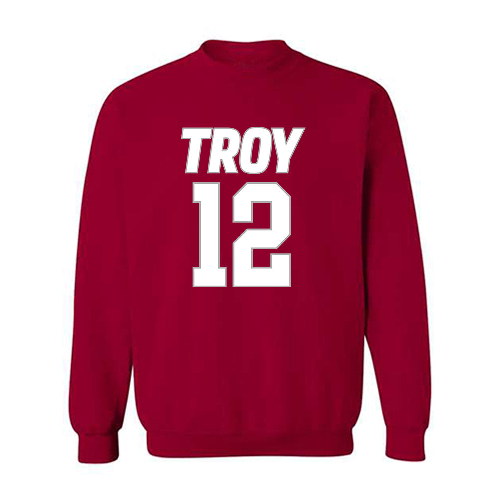 Troy - NCAA Women's Basketball : Maeva de la Fortuna Ngnawo Nguiensam - Shersey Crewneck Sweatshirt-0