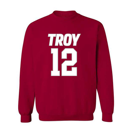 Troy - NCAA Women's Basketball : Maeva de la Fortuna Ngnawo Nguiensam - Shersey Crewneck Sweatshirt-0