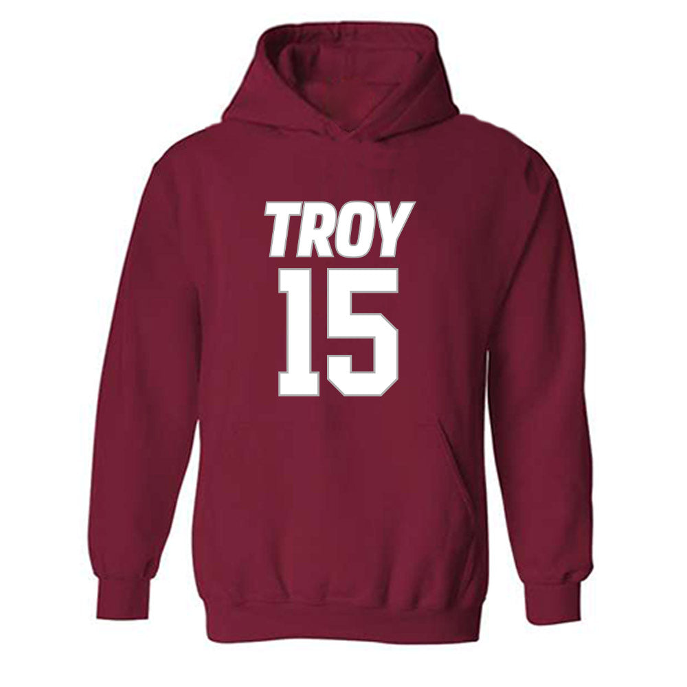 Troy - NCAA Women's Basketball : Jasmine Timmons - Shersey Hooded Sweatshirt-0