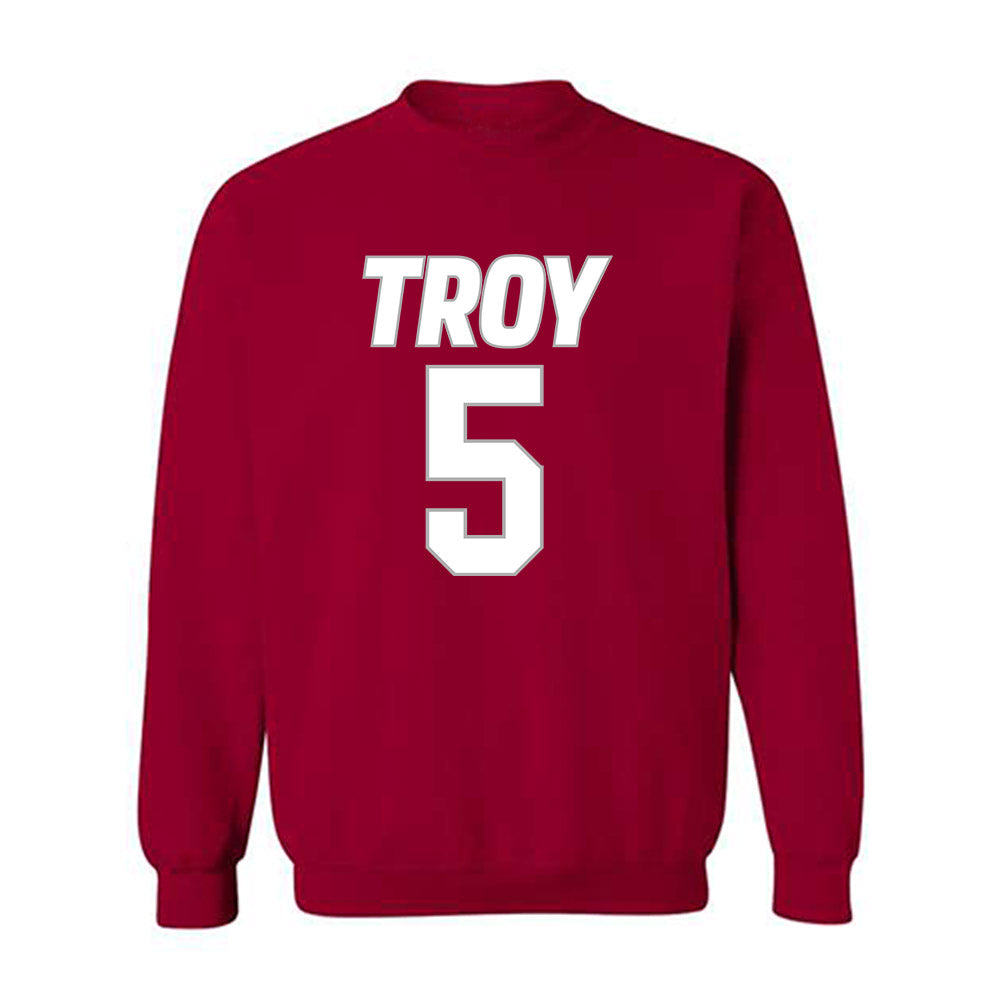 Troy - NCAA Women's Basketball : Xaviera Dyer - Shersey Crewneck Sweatshirt-0