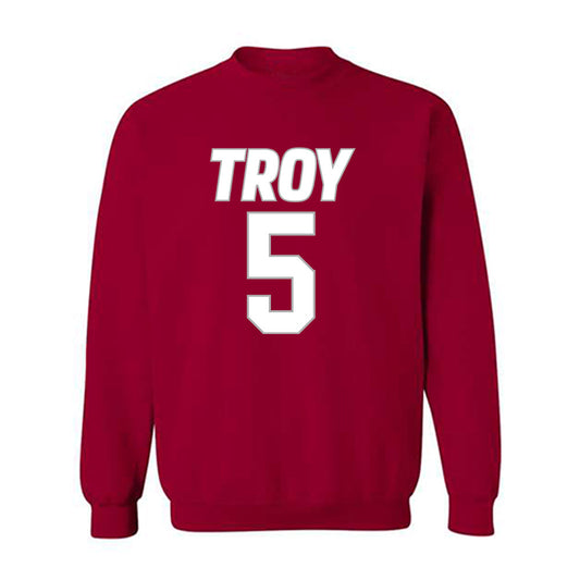 Troy - NCAA Women's Basketball : Xaviera Dyer - Shersey Crewneck Sweatshirt-0
