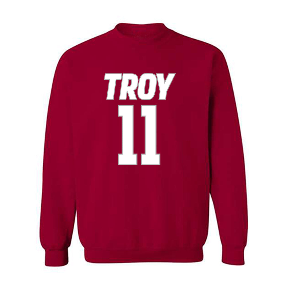 Troy - NCAA Men's Basketball : Victor Valdes - Shersey Crewneck Sweatshirt-0