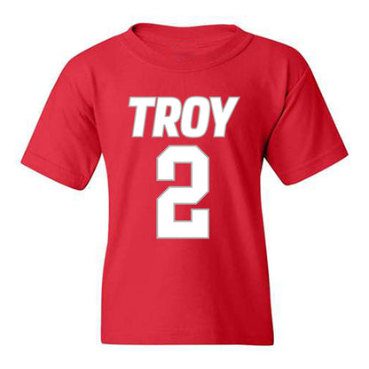 Troy - NCAA Men's Basketball : Cobi Campbell - Shersey Youth T-Shirt-0