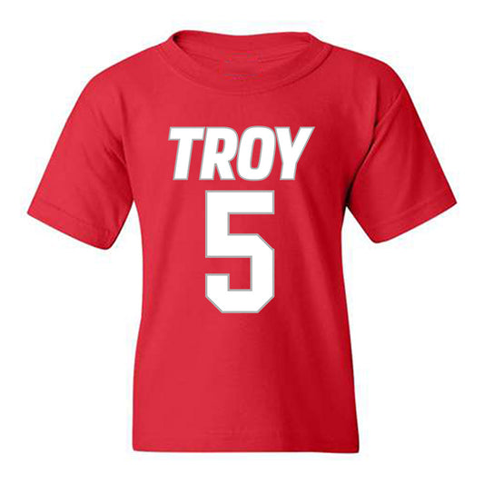 Troy - NCAA Men's Basketball : Javen Colbert - Shersey Youth T-Shirt-0