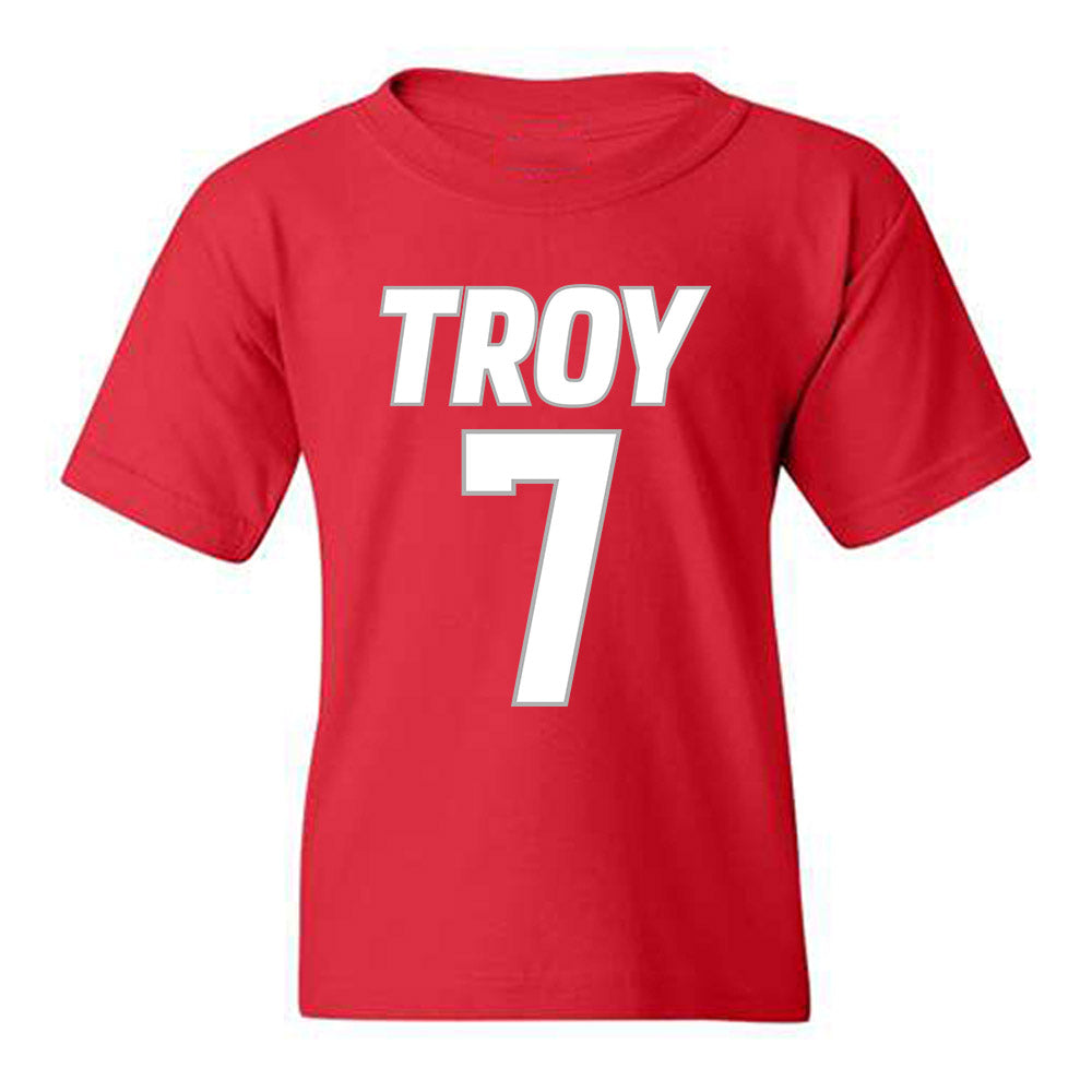 Troy - NCAA Men's Basketball : Javier Gilgeous-Glasgow - Shersey Youth T-Shirt-0