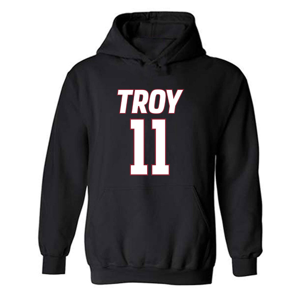 Troy - NCAA Men's Basketball : Victor Valdes - Hooded Sweatshirt-0