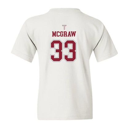 Troy - NCAA Baseball : Ty McGraw - Shersey Youth T-Shirt-1