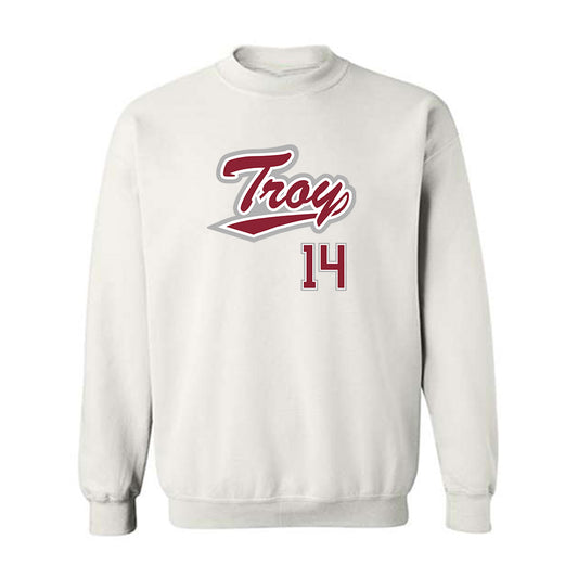 Troy - NCAA Baseball : Zaid Diaz - Shersey Crewneck Sweatshirt-0