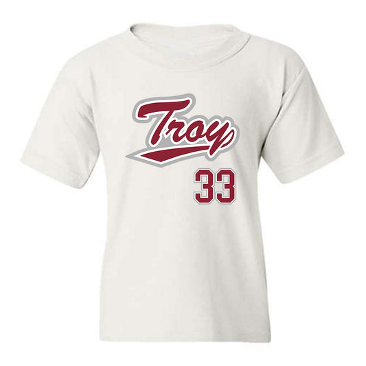 Troy - NCAA Baseball : Ty McGraw - Shersey Youth T-Shirt-0