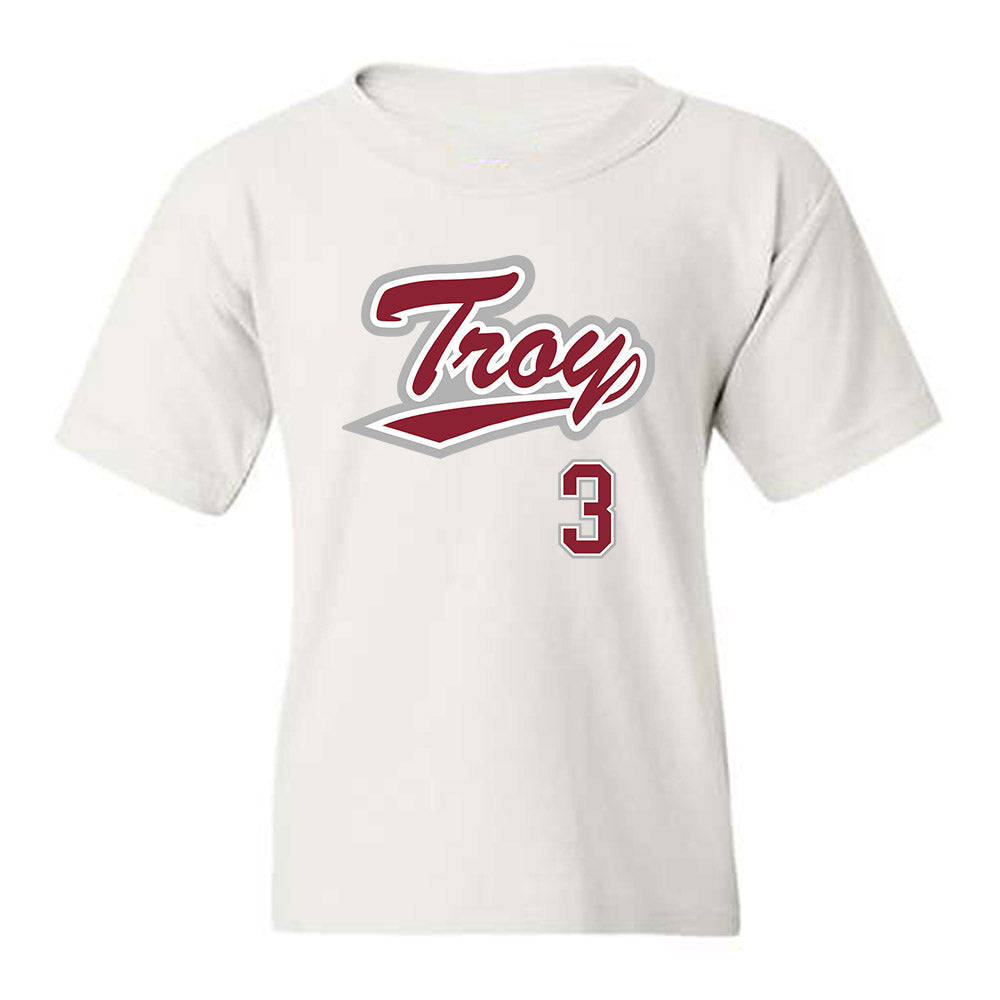 Troy - NCAA Baseball : Cole Garner - Shersey Youth T-Shirt-0
