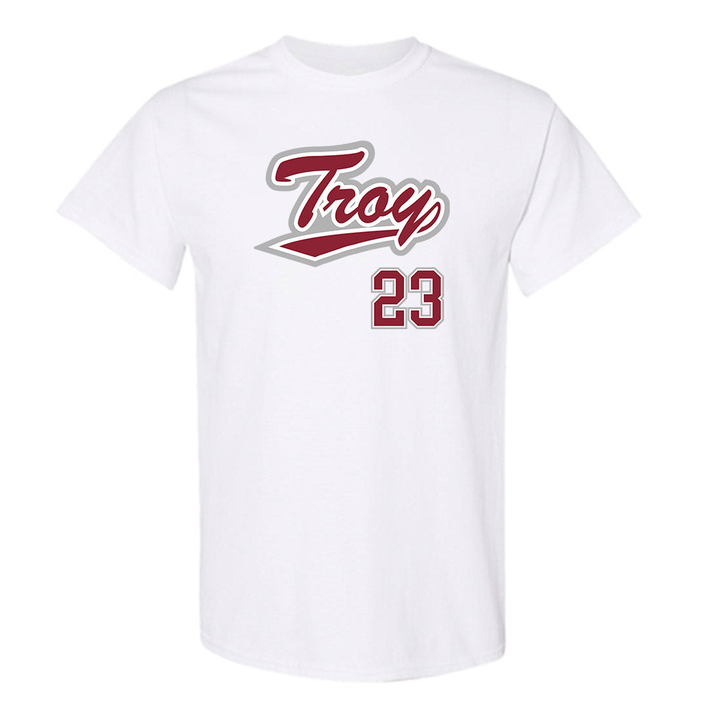 Troy - NCAA Baseball : Houston Markham - Shersey T-Shirt-0
