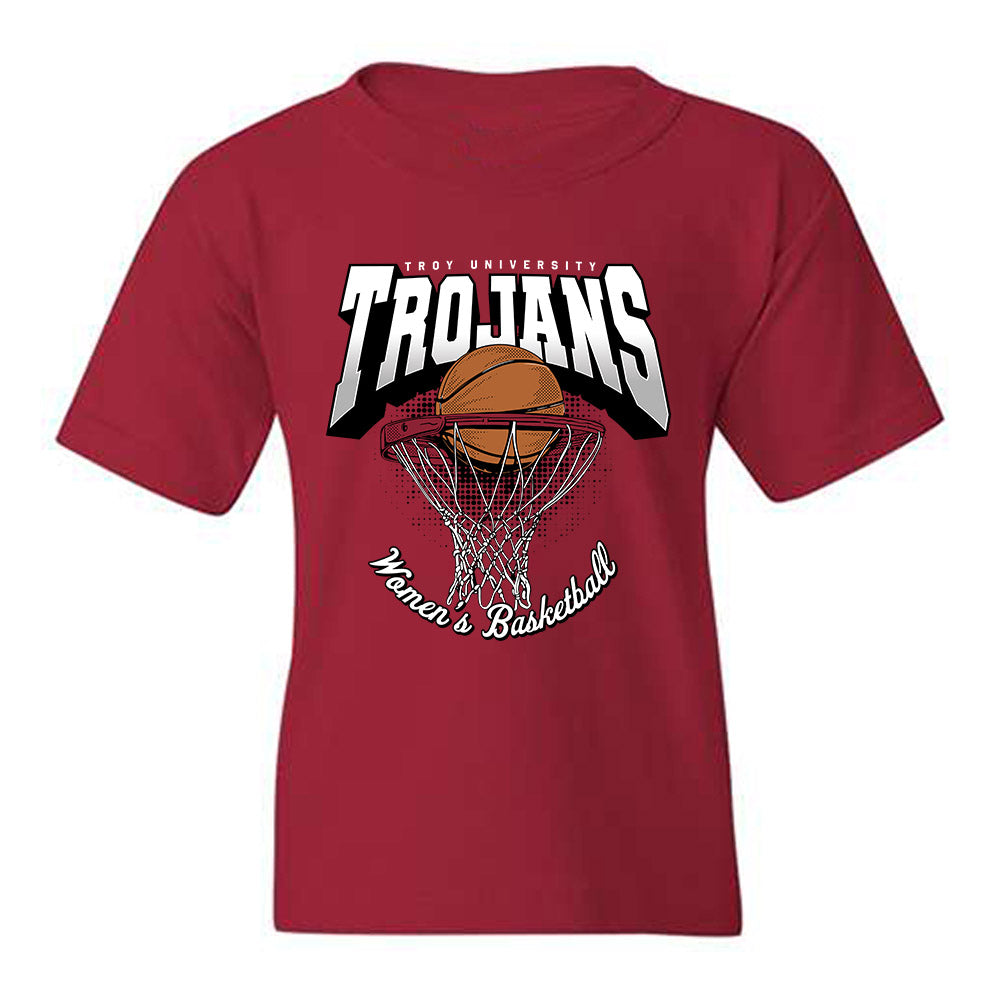 Troy - NCAA Women's Basketball : Ashley Baez - Cardinal Red Youth T-Shirt-0