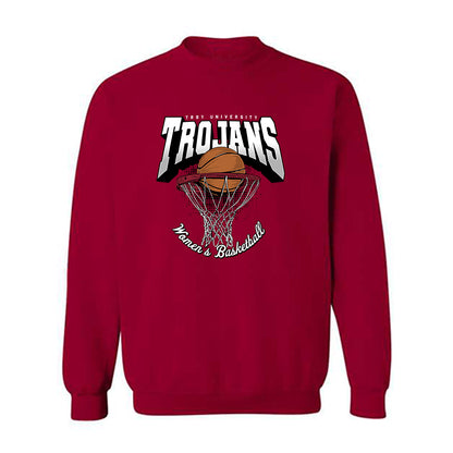 Troy - NCAA Women's Basketball : Jasmine Timmons - Cardinal Red Crewneck Sweatshirt-0