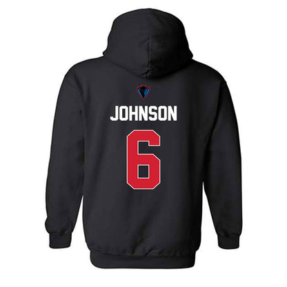 DePaul - NCAA Men's Basketball : Jonas Johnson - Sports Shersey Hooded Sweatshirt-1