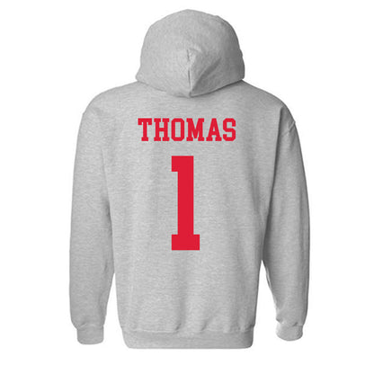 Dayton - NCAA Men's Basketball : Malcolm Thomas - Classic Shersey Hooded Sweatshirt-1