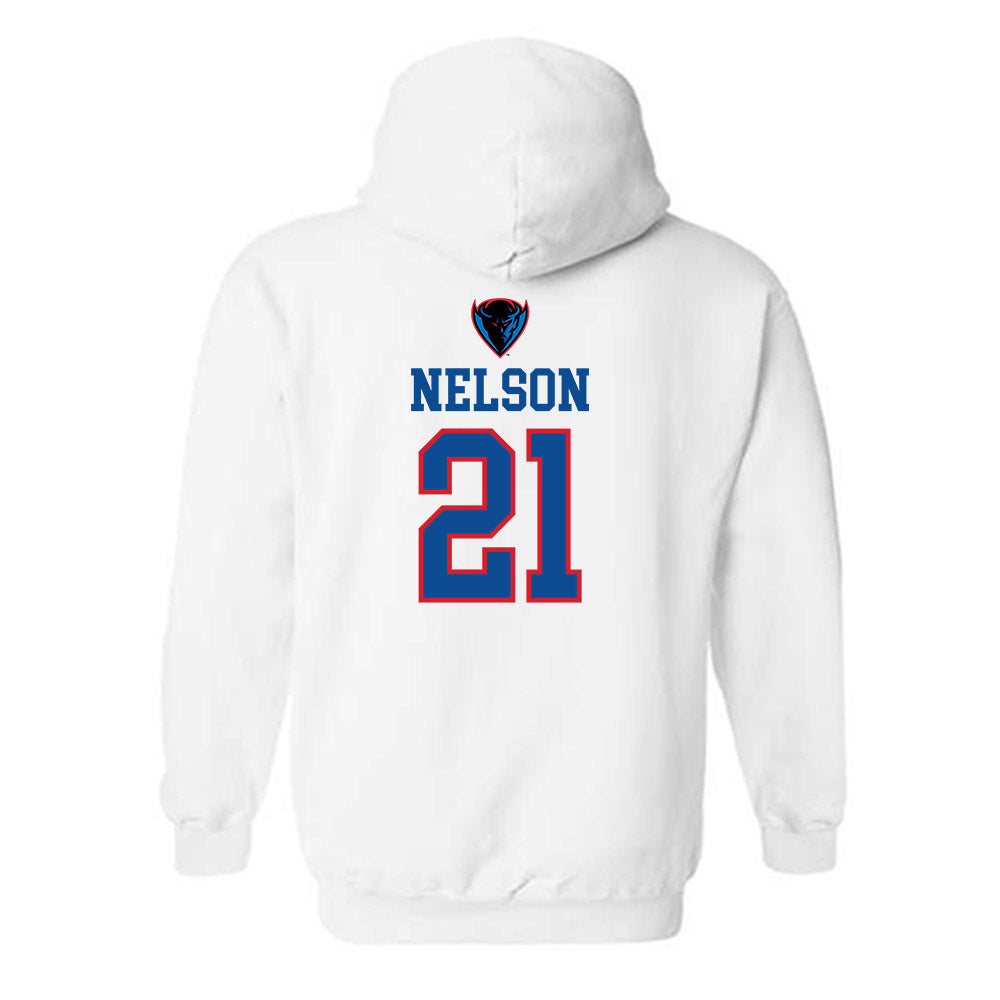 DePaul - NCAA Women's Basketball : Natiah Nelson - Classic Shersey Hooded Sweatshirt-1