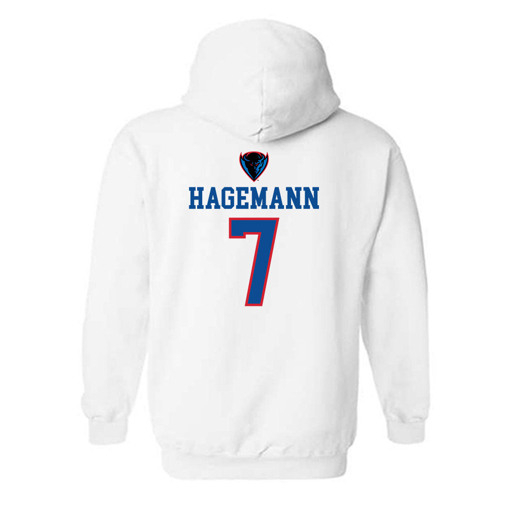 DePaul - NCAA Women's Basketball : Devin Hagemann - Classic Shersey Hooded Sweatshirt-1
