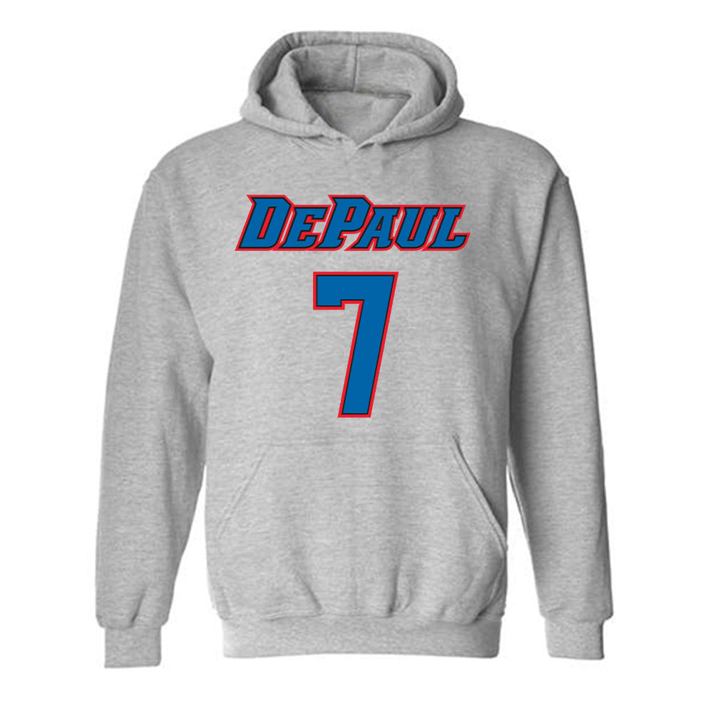 DePaul - NCAA Women's Basketball : Devin Hagemann - Classic Shersey Hooded Sweatshirt-0