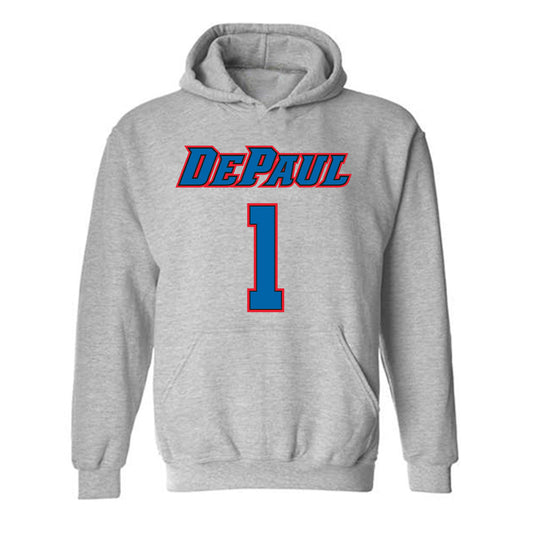 DePaul - NCAA Women's Basketball : Aizhanique Mayo - Classic Shersey Hooded Sweatshirt-0