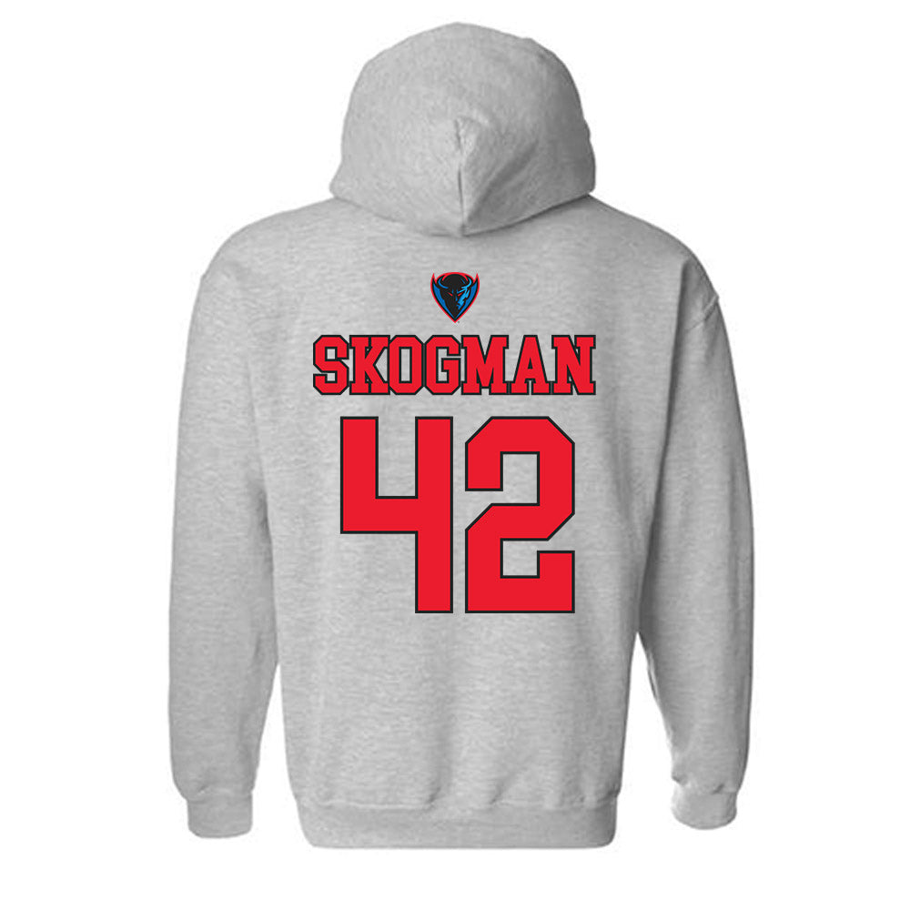 DePaul - NCAA Men's Basketball : David Skogman - Sports Shersey Hooded Sweatshirt