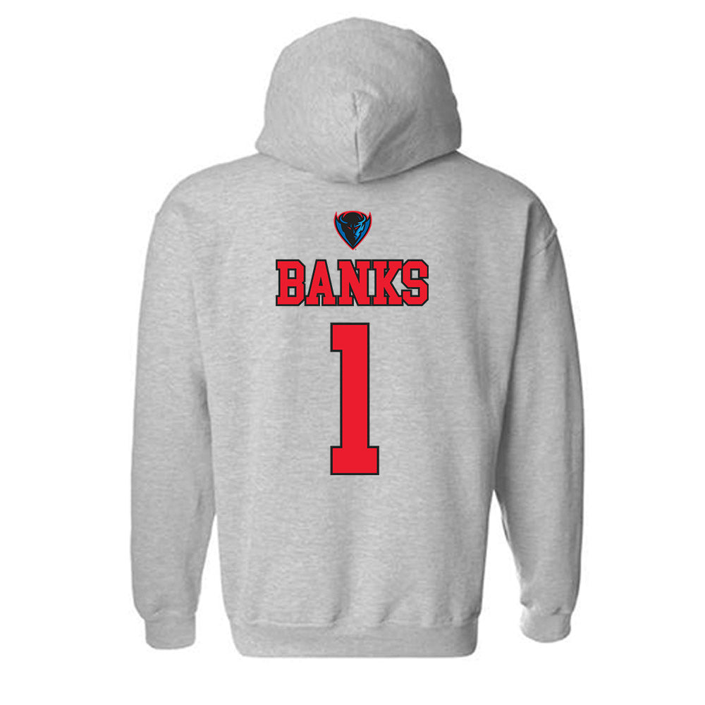 DePaul - NCAA Men's Basketball : Kaleb Banks - Sports Shersey Hooded Sweatshirt-1