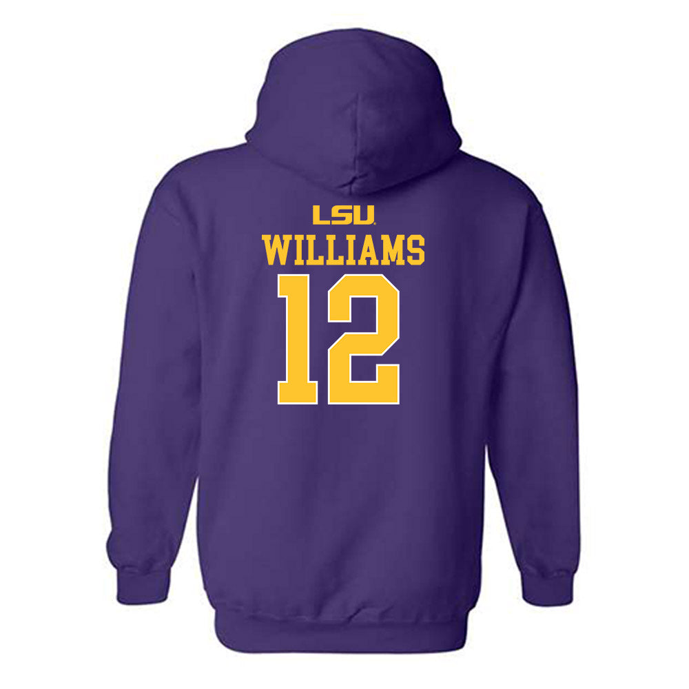 LSU - NCAA Women's Basketball : Mikaylah Williams - Sports Shersey Hooded Sweatshirt-1