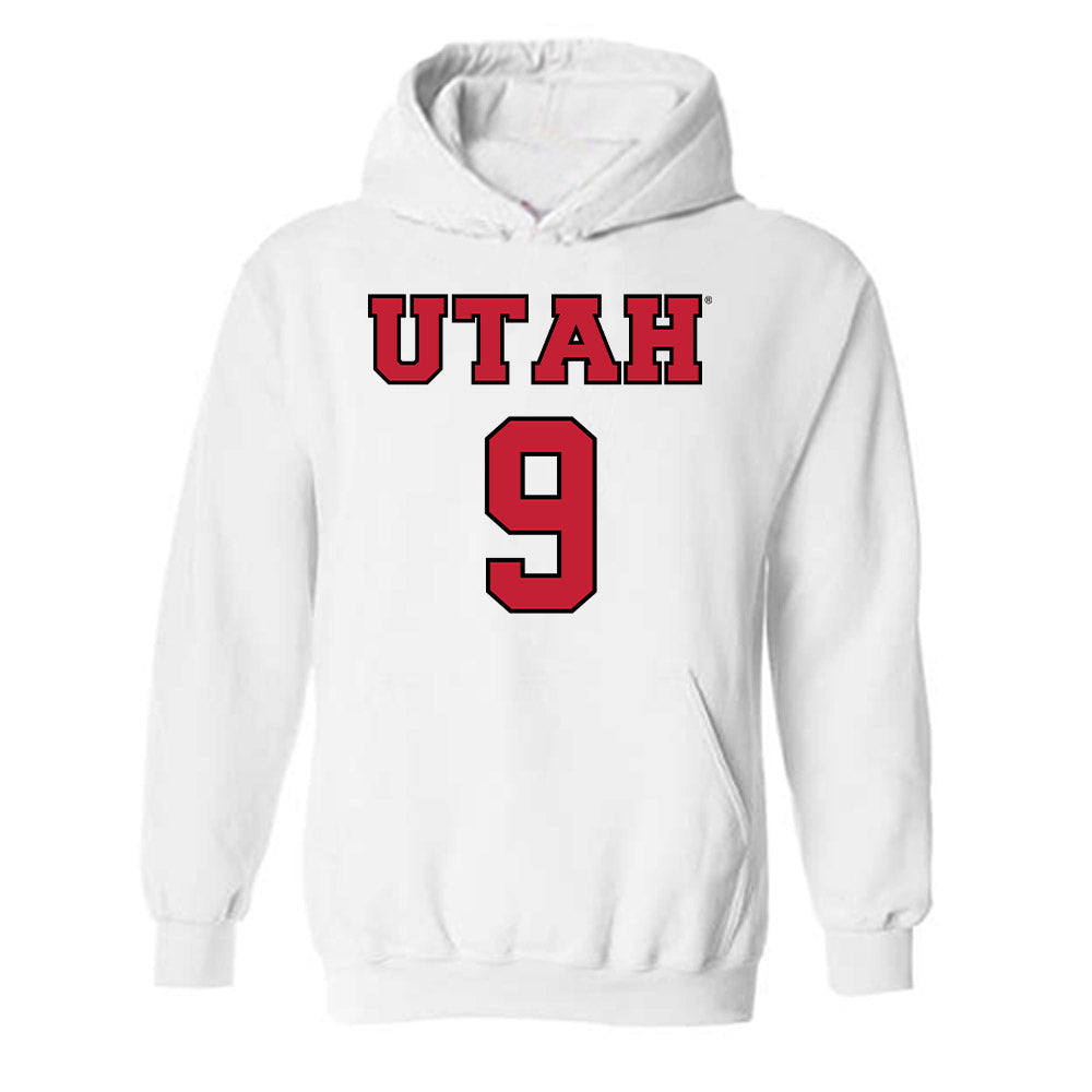 Utah - NCAA Men's Basketball : Jerry Huang - Sports Shersey Hooded Sweatshirt