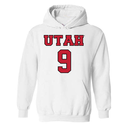 Utah - NCAA Men's Basketball : Jerry Huang - Sports Shersey Hooded Sweatshirt