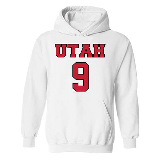 Utah - NCAA Men's Basketball : Jerry Huang - Sports Shersey Hooded Sweatshirt